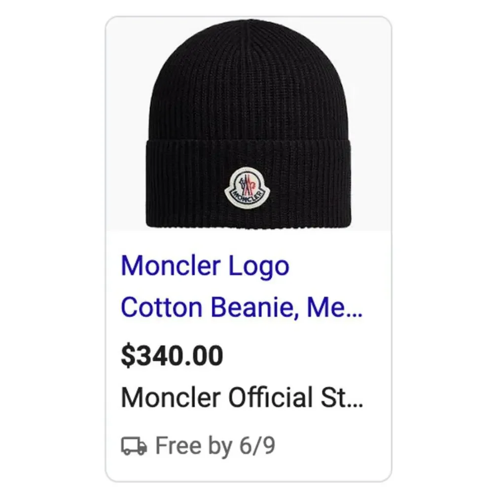 Moncler black beanie